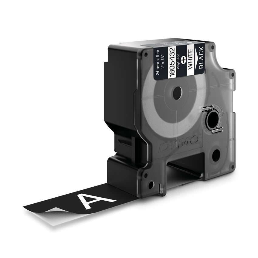 Dymo Rhino Band Vinyl 24mmx5.5m Blanco ->Negro