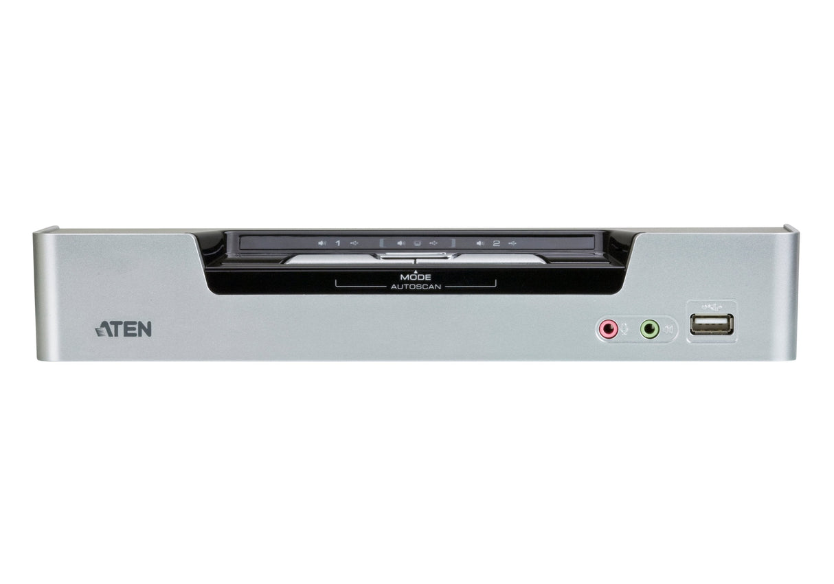 Switch Kvmp, Aten, 2 Puertos, Cs1642a, Dual-Dvi, Usb 2.0, Audio