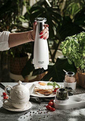 Molinillo Electrico De Sal Y Pimienta Adler Ad 4449w Blanco Mate