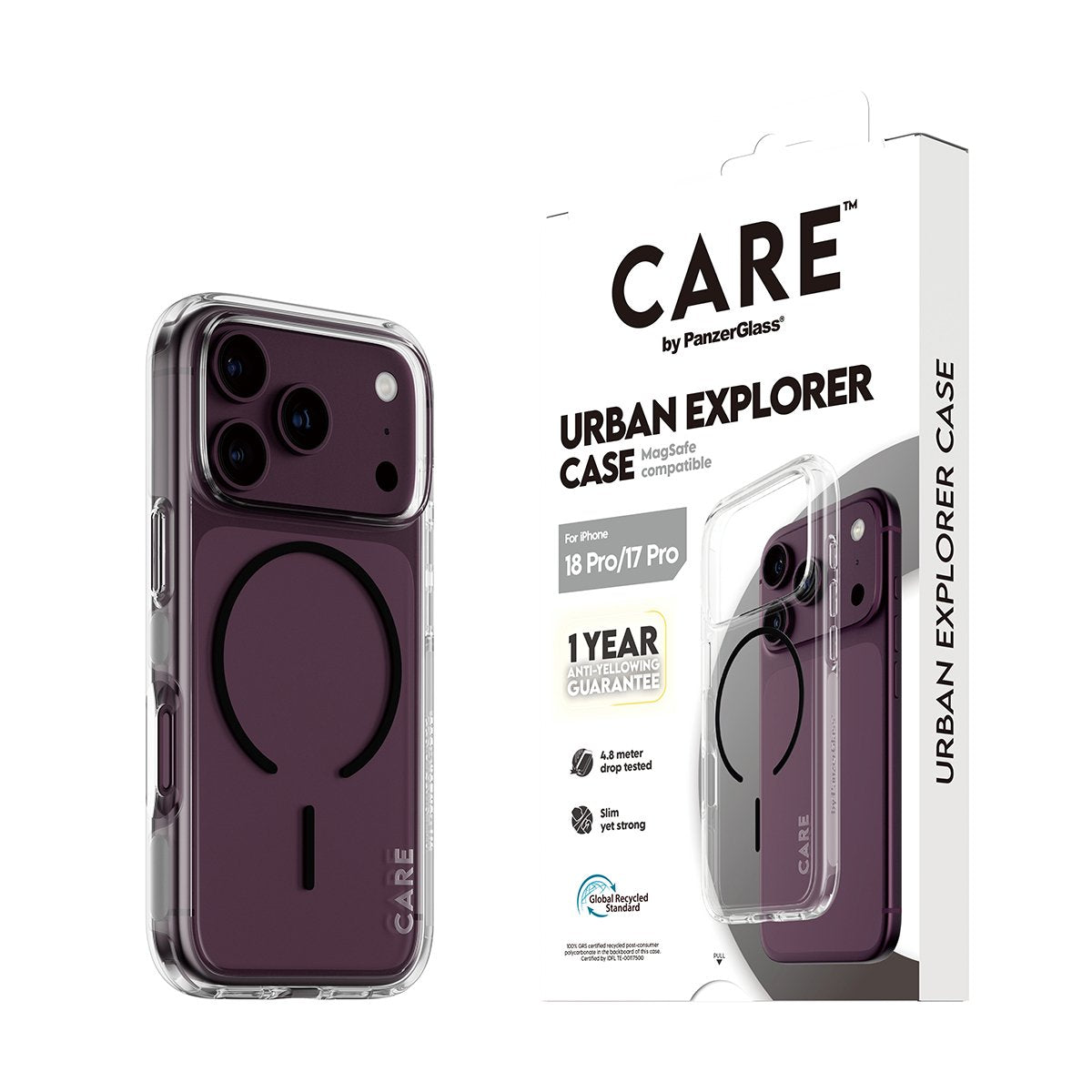 Care By Panzerglass Urban Explorer Case Transparente M. Negro Magsafe Iphone 17 Pro