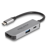Delock Usb Type-C Adapter Zu Hdmi 4k 60 Hz Mit Usb Typ-A Und Usb Type-C Pd 95 W