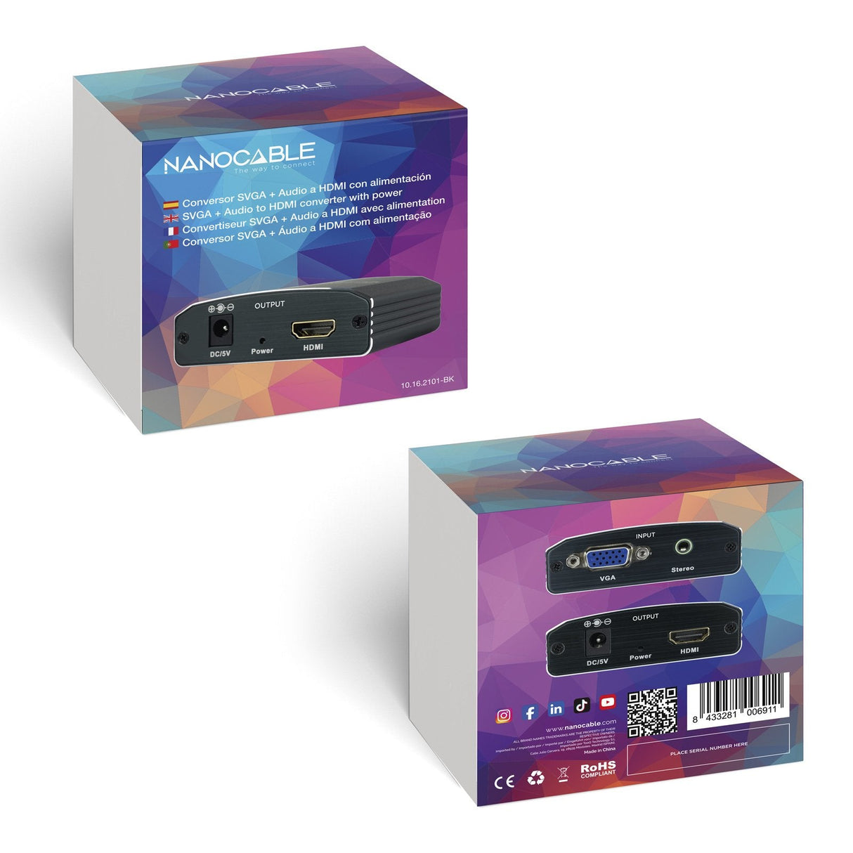 Conversor Svga/H+Audio/H A Hdmi/H Con Alim. Negro