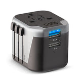 Sbs International Travel Adaptador Universal, X2 Usb 2.1 A, Negro Color