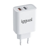 Iggual Cargador 2xusb Carga Rápida Qc3.0 30w
