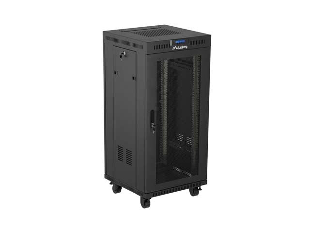 Lanberg Rack Cabinet 19" Free-Standing 24u 600x600 Flat Pack With Mesh Door Lcd Negro V2