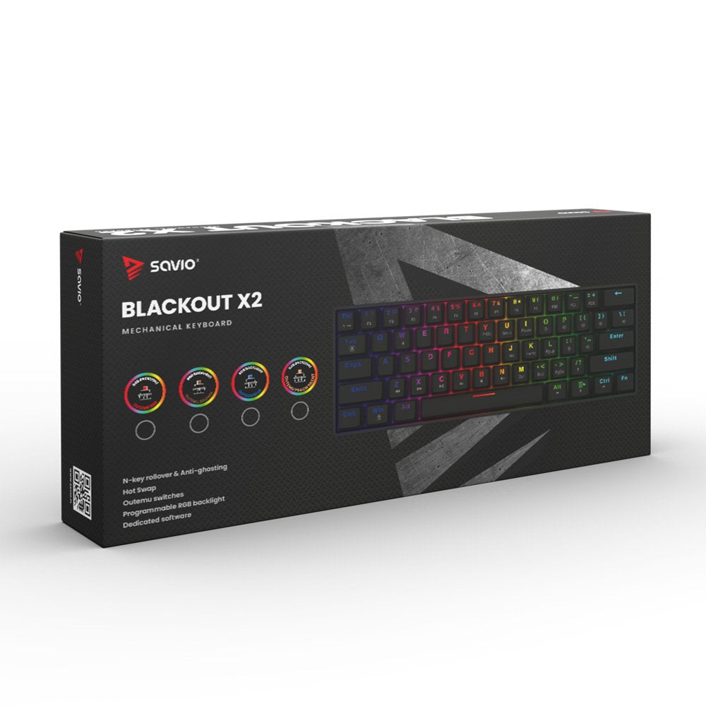 Klawiatura Mechaniczna Blackout X2 Outemu Red, Hot Swap