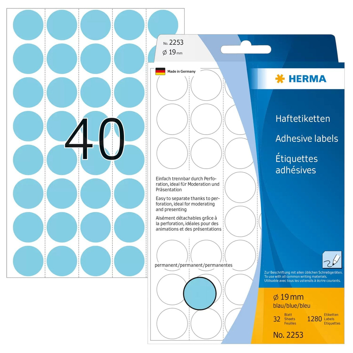 Herma Klebepunkte Ø 19,0 Mm Azul