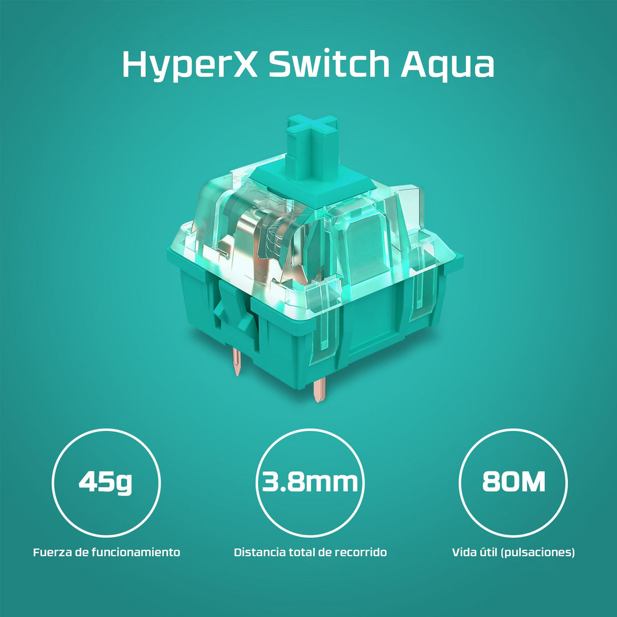 EAN 0196337969827 - HyperX Alloy Origins Core PBT HX Aqua Gaming Keyboard teclado Juego USB Negro imagen 7