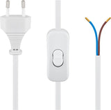 Cable Alimentacion Cee-7/16, Int. A E. Pelado 1.50m Blanco
