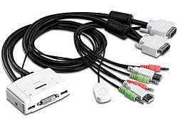 Trendnet Kvm Switch 2-Port Dvi/Usb/Audio Con Kabeln