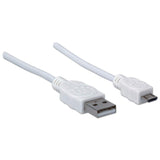 Manhattan Cable Usb Micro-B De Alta Velocidad Usb 2.0, A Macho/ Micro-B Macho, 480 Mbps, 1.8 M, Blanco