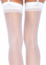 Leg Avenue Medias Con Costura Trasera Blancas