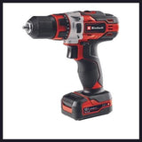 Einhell Set De Taladro Te-Cd 12/1 Li +22+Cl Incl. 2 Baterías 2,0 Ah, Cargador, Puntas/Brocas 22 Piezas, Lámpara Con Batería)
