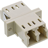 Adaptador De Fibra Óptica Inline Duplex Lc/Lc Mm Funda De Cerámica Con Brida Gris