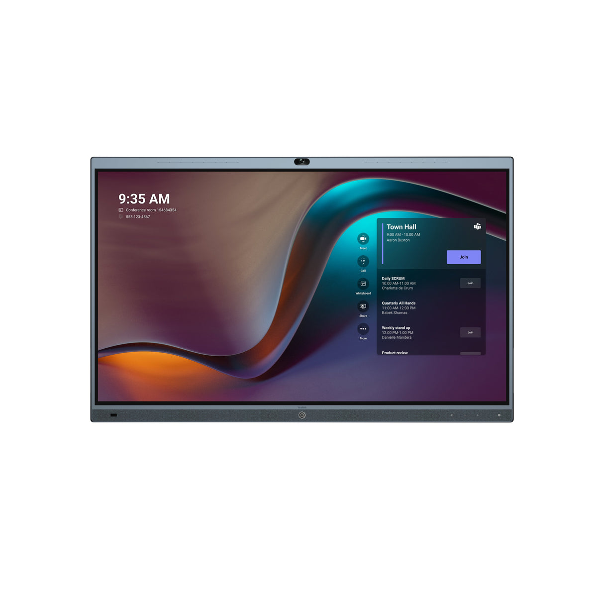 Yealink Meetingboard Panel Plano Interactivo 165,1 Cm (65") Led Wifi 4k Ultra Hd Negro Pantalla Táctil Procesador Incorporado Android 10