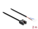Delock Barrera Fotoeléctrica De Horquilla 5 Mm Tipo U Con 4 X Offenen Extremos De Cable Npn L D Conmutable 2 M