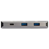 Startech.Com Hub Usb-C 10gbps De 3 Puertos Con Puerto De Red Ethernet - 2x Usb-A Y 1x Usb-C, Usb 3.2 Gen 2 (3.1 Gen 2) Type-C, Usb 3.1 (3.1 Gen 2) Type-A,Usb 3.1 (3.1 Gen 2) Type-C, 10000 Mbit/S, Negro, Gris, Aluminio, De Plástico, Rohs, Re