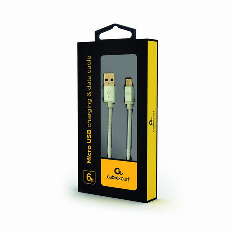 EAN 8716309100731 - Gembird CCB-MUSB2B-AMBM-6-S cable USB USB 2.0 1,8 m Micro-USB B USB A Blanco imagen 1