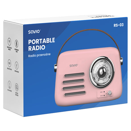 EAN 5907264110122 - Savio RS-03 radio Portátil Analógica Rosa imagen 6