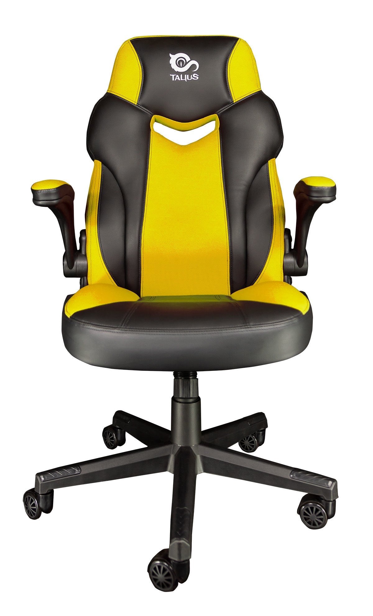 Talius Silla Crab Gaming Negr/Amarill, Brazos Fijos, Butterfly, Base Metal, Ruedas 60mm Nylon, Gas C