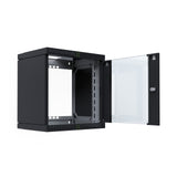 Armario De Pared X-Rack De 19" Con Puerta De Vidrio De 400-600 Mm, 12u, Color Negro.