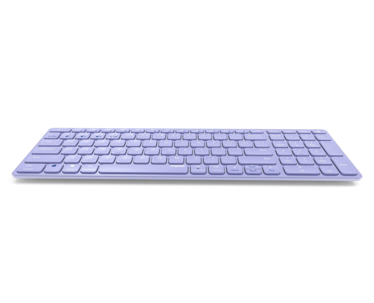 Teclado Rapoo Wireless Y Bluetooth E9700m Portugues 2.4ghz Bt 3.0 5.0 Diseã±O Ultrafino Bateria Purple Base Aluminio Multi Mod