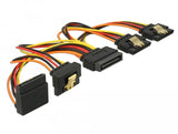 Delock Cable Sata 15 Pin Strom Stecker Mit Einrastfunktion > Sata 15 Pin Strom Buchse 2 X Gerade   1 X Unten   1 X Oben 15 Cm