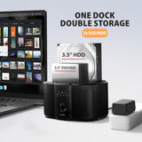 Adsa-Sc Base De Conexión, Usb 3.2 Gen 1 - 2x Sata 6g 2.5"/3.5" Ssd/Hdd Clone Dual