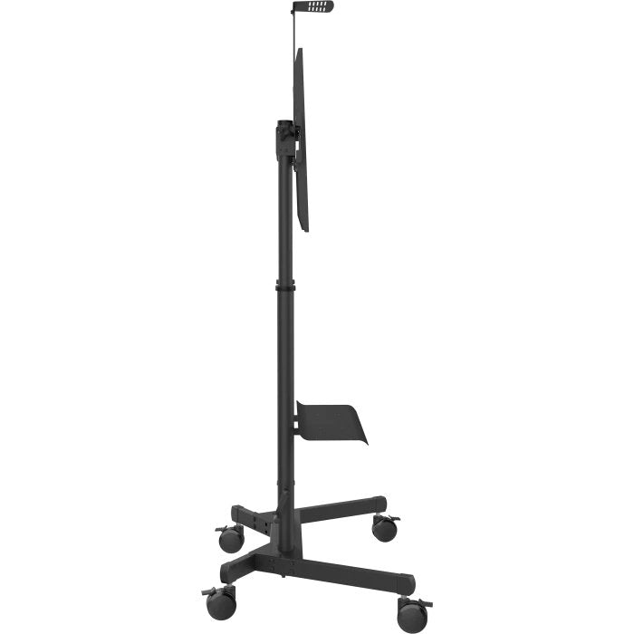 Soporte De Suelo Para Pantalla Profesional Vision Garantía De Por Vida Carro De Acero Para Pantallas De 55-100" Con Tamaños Vesa De Hasta 800 X 600 Manivela Para Ajustar La Altura Ajuste De Inclinación Estante Grande Para Portátil O Barra D