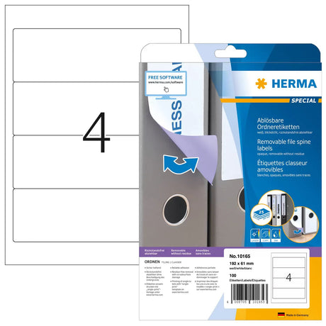 EAN 4008705101653 - HERMA 10165 etiqueta de impresora Blanco Etiqueta para impresora autoadhesiva imagen 1