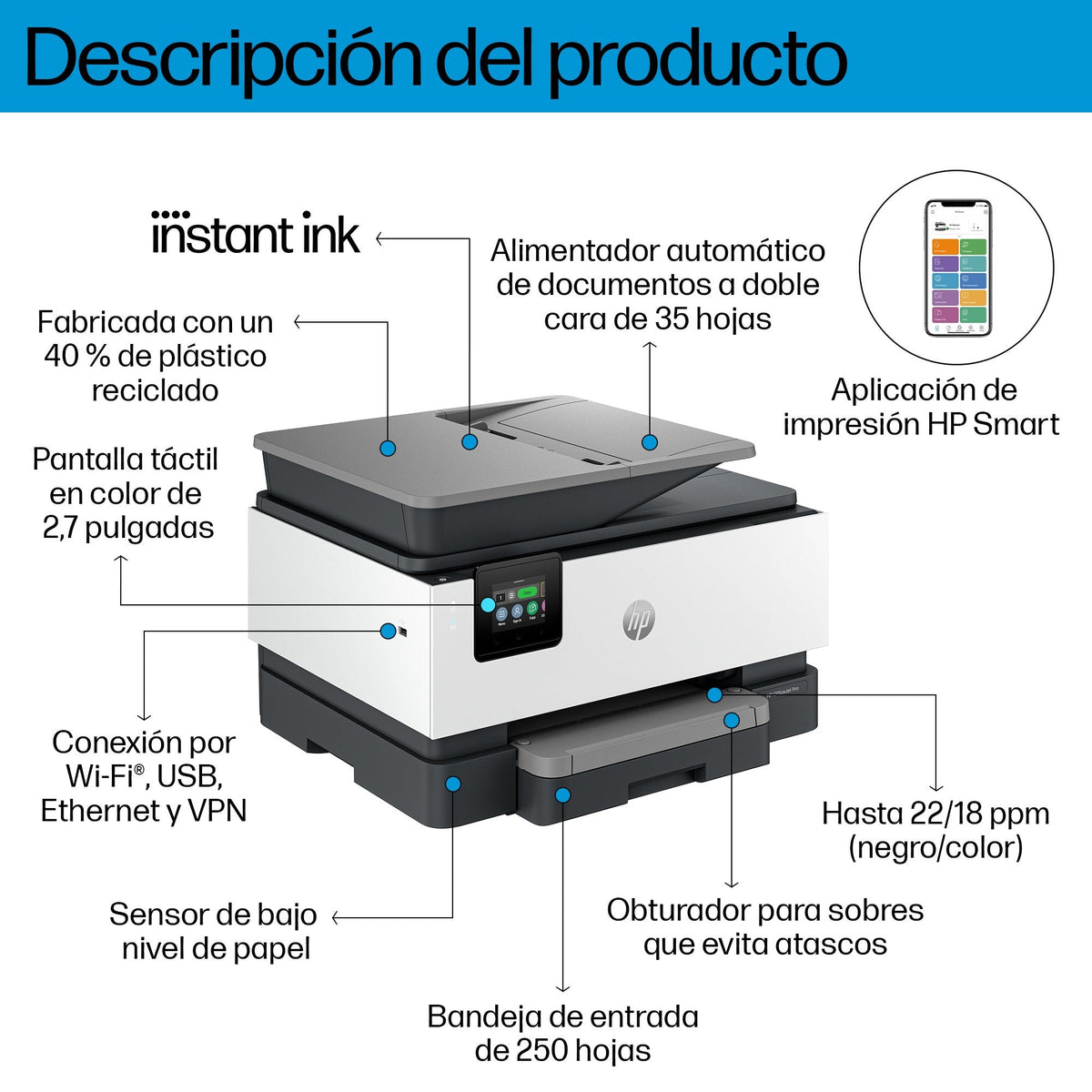 Hp Officejet Pro 9122e All-In-One - Multifunktionsdrucker - Farbe - Tintenmrahl - Legal 216 X 356 Mm