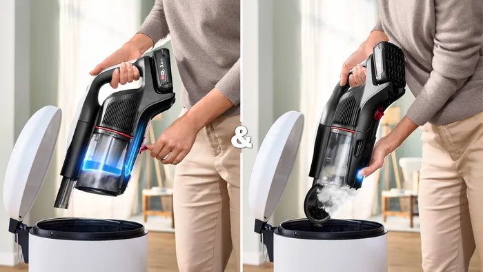 Aspiradora Bosch Bcs931wba De Pie Y Escoba Eléctrica Aspiradora Escoba Batería Secar Hepa Sin Bolsa 0,4 L Blanco 3 Ah