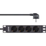 Regleta Pdu Inline De 10", Enchufe Protector De 4 Puertos, Sin Interruptor, 2 M, Negro