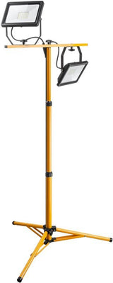 Luz De Trabajo Led Con Trípode Telescópico, 2x 50w 8500lm Y Luz Blanca Fría (6500 K), Interior Y Exterior Ip65