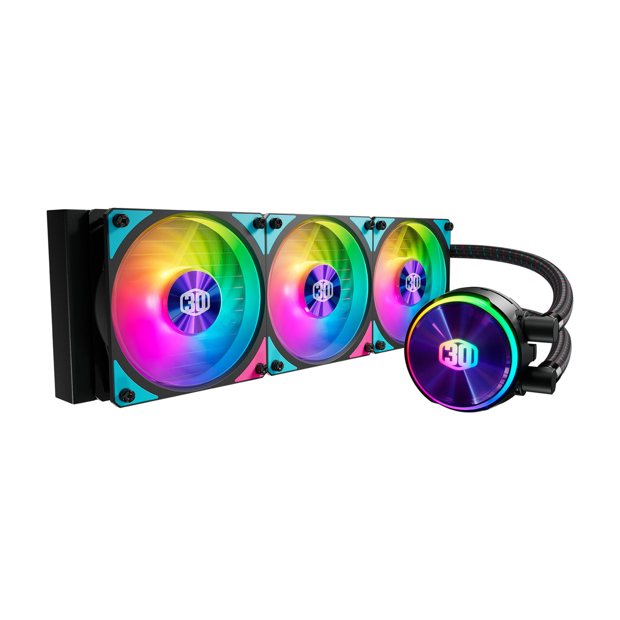 Kit Watercooling Cooler Master Masterliquid Pl360 Flujo  30th Anniversary Rgb - 360mm (Negro)
