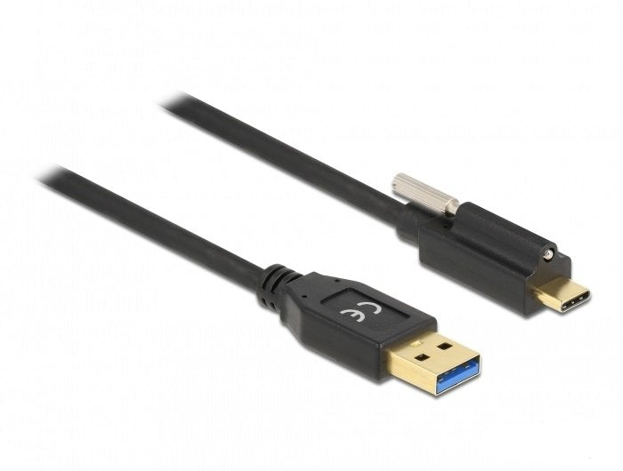 Delock Usb 10 Gbps Cable Typ-A Stecker Zu Usb Type-C Stecker Mit Schraube Oben 2 M