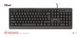 Trust Primo Teclado, Distribución Alemana Qwertz, Resistente A Líquidos, Leiser Tastenanschlag