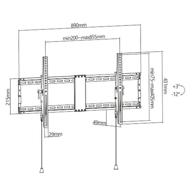 EAN 8716309126182 - Gembird WM-90T-01 soporte para TV 2,29 m (90") Negro imagen 1