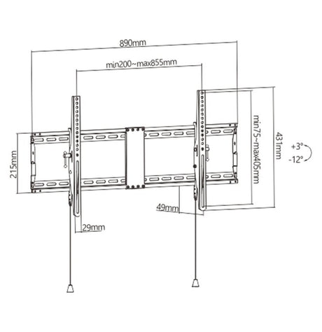 EAN 8716309126182 - Gembird WM-90T-01 soporte para TV 2,29 m (90") Negro imagen 1