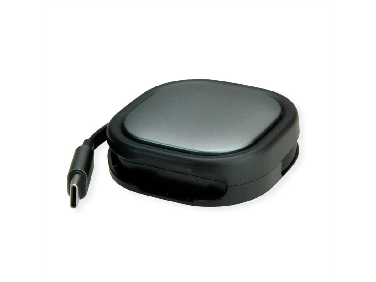 Roline Usb 2.0 Aufrollbares Cable C-C St St Schwarz 1.2m