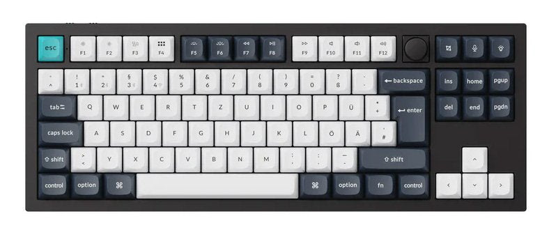 Keychron Q3 Max, Teclado Para Juegos Negro/Multicolor, Diseño De, Gateron Jupiter Brown, Intercambiable En Caliente, Marco De Aluminio, Rgb Q3m-M3-De
