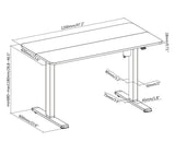 Mesa Electrica Ergonomica Altura Regulable  Tablero Negro 120x60  Color Estructura Gris Control Tactil Altura Desde 68cm-118cm