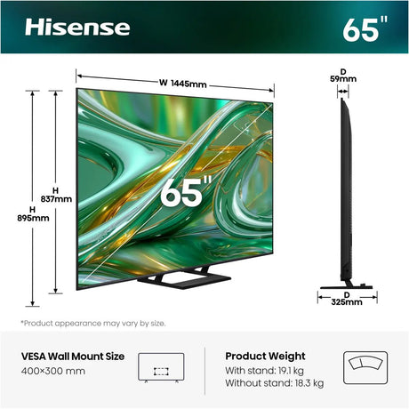 EAN 6942351434773 - Hisense 65E8S 165,1 cm (65") 4K Ultra HD Smart TV Wifi Negro imagen 3