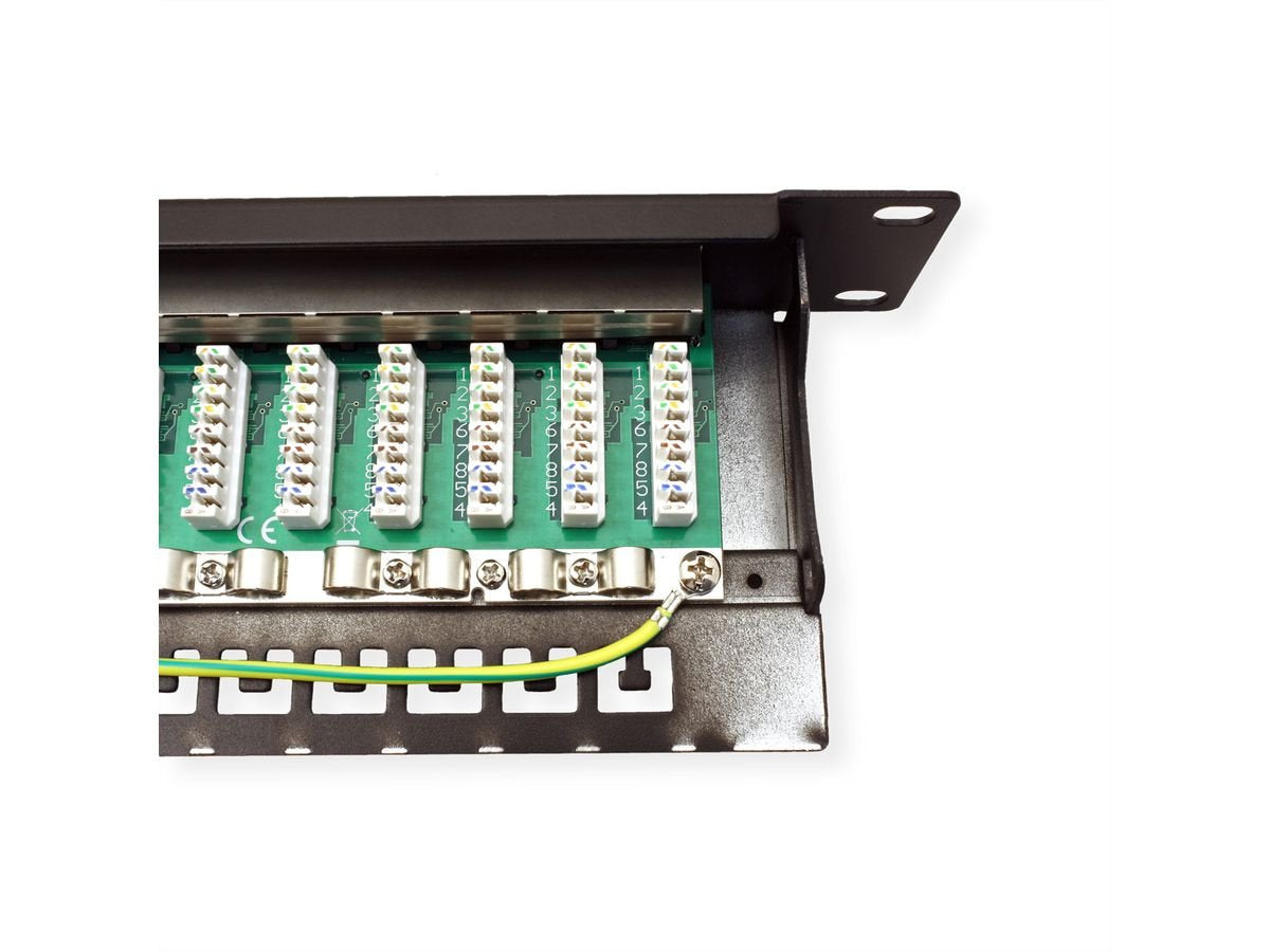 Kat.6a Class Ea 19-Patchpanel 24 P Apantallado Negro