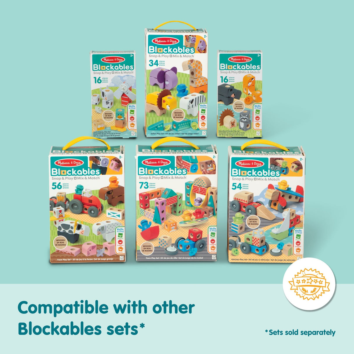 Spinmaster Melissa & Doug - Blockables Waldtierfreunde Set 6074895