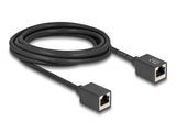 Delock Netzwerk Verlängerungscable Kupplung Rj45 Buchse Zu Rj45 Buchse Cat.6a S Ftp 3 M Schwarz