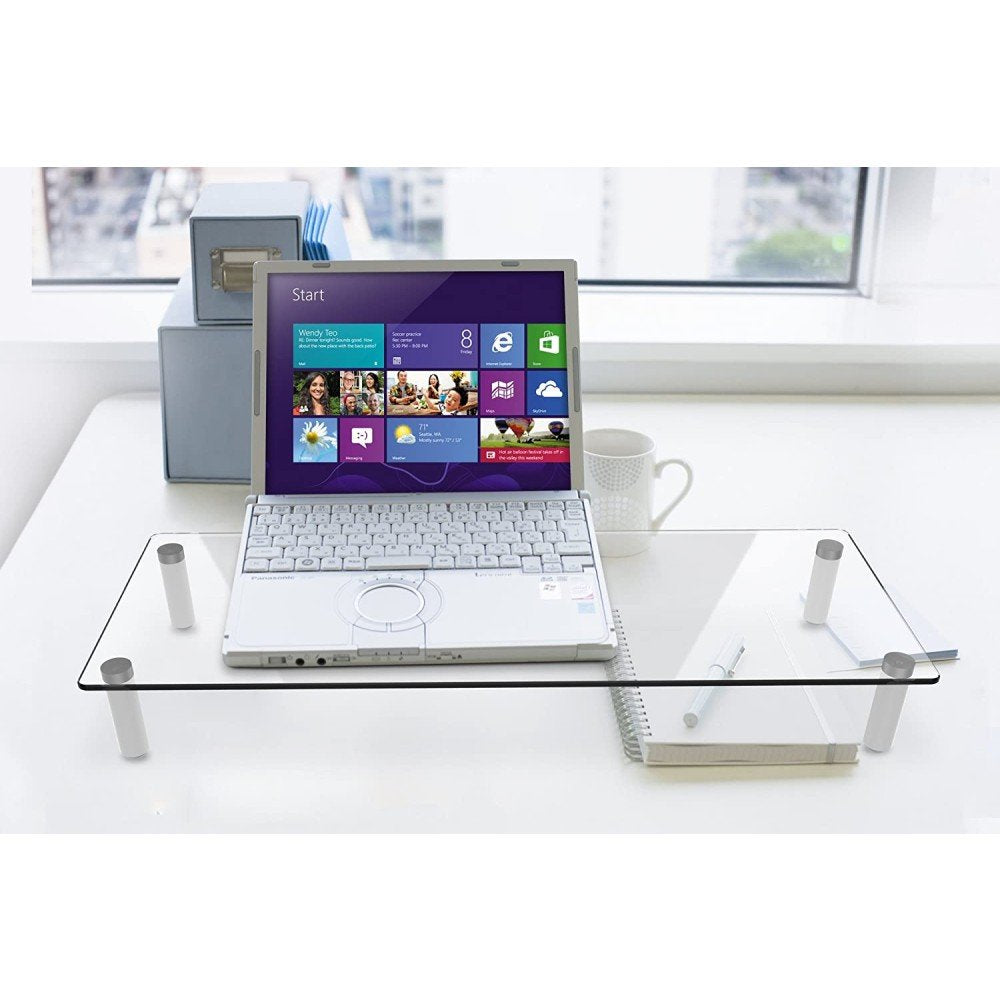 Techly Ica-Ms 461 Soporte De Mesa Para Pantalla Plana 81,3 Cm (32") Independiente Transparente, Blanco