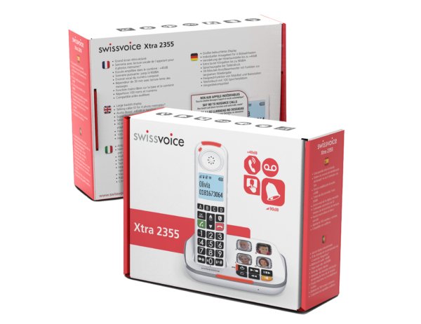 Swissvoice Xtra 2355 Schnurloses Dect-Telefon Mit Ab Und Bildwahltamen Blanco