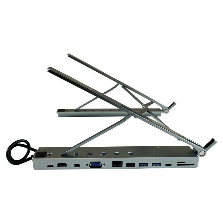 Lc Power Lc-Hub-C-Multi-Stand Para Portatil Hdmi, Mdp, Vga,2xusb3.2, 2xusb-C, Lan,Sd/Msd, Aux