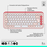 Teclado Español + Ratón Logitech Pop Icon Combo, Bluetooth - Rosa
